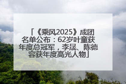 《乘风2025》成团名单公布：62岁叶童获年度总冠军，李晟、陈德容获年度高光人物