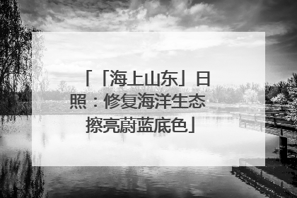 「海上山东」日照：修复海洋生态 擦亮蔚蓝底色