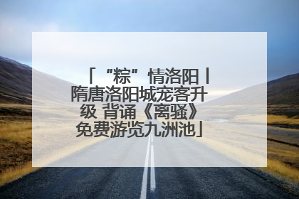 “粽”情洛阳丨隋唐洛阳城宠客升级 背诵《离骚》免费游览九洲池