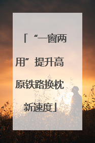 “一窗两用”提升高原铁路换枕新速度