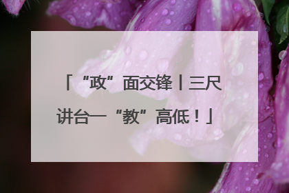“政”面交锋丨三尺讲台一“教”高低！