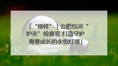 “榜样”｜合肥包河“护未”检察官 打造守护青春成长的永恒灯塔