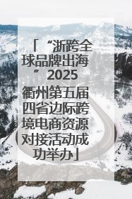 “浙跨全球品牌出海”2025衢州第五届四省边际跨境电商资源对接活动成功举办