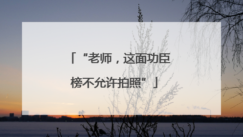 “老师，这面功臣榜不允许拍照”