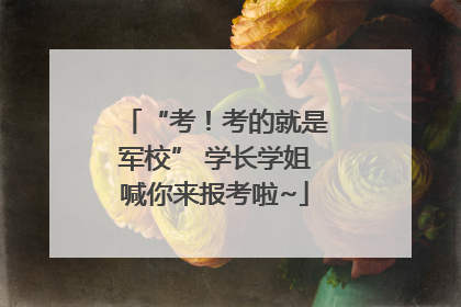 “考！考的就是军校” 学长学姐喊你来报考啦~