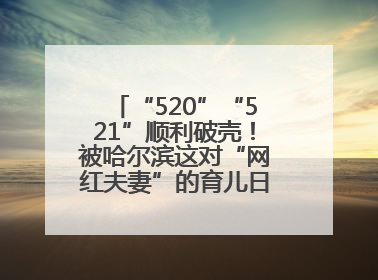 “520”“521”顺利破壳！被哈尔滨这对“网红夫妻”的育儿日记暖到了……