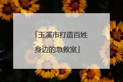 玉溪市打造百姓身边的急救室