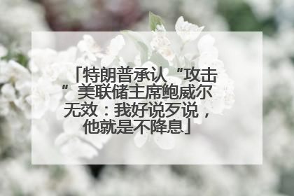 特朗普承认“攻击”美联储主席鲍威尔无效：我好说歹说，他就是不降息
