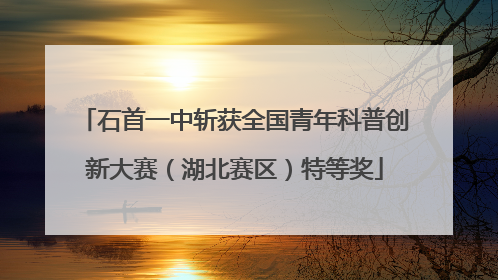 石首一中斩获全国青年科普创新大赛（湖北赛区）特等奖