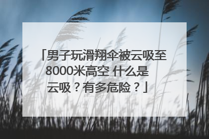 男子玩滑翔伞被云吸至8000米高空 什么是云吸？有多危险？