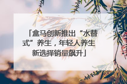 盒马创新推出“水替式”养生，年轻人养生新选择销量飙升