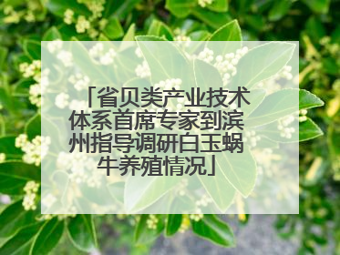 省贝类产业技术体系首席专家到滨州指导调研白玉蜗牛养殖情况