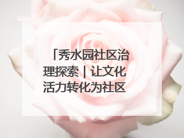 秀水园社区治理探索｜让文化活力转化为社区治理动力