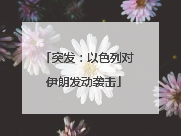 突发：以色列对伊朗发动袭击