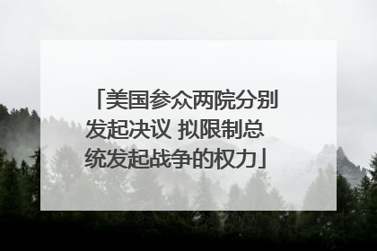 美国参众两院分别发起决议 拟限制总统发起战争的权力