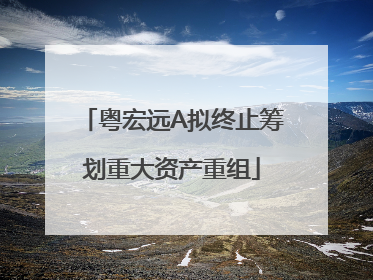 粤宏远A拟终止筹划重大资产重组