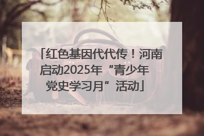 红色基因代代传！河南启动2025年“青少年党史学习月”活动