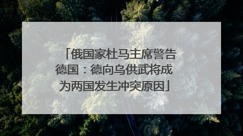 俄国家杜马主席警告德国：德向乌供武将成为两国发生冲突原因