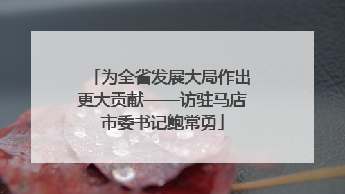 为全省发展大局作出更大贡献——访驻马店市委书记鲍常勇