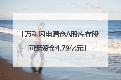 万科闪电清仓A股库存股 回笼资金4.79亿元