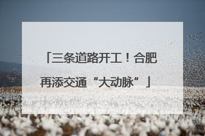 三条道路开工！合肥再添交通“大动脉”