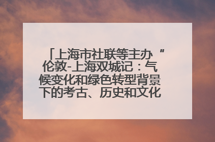 上海市社联等主办“伦敦-上海双城记：气候变化和绿色转型背景下的考古、历史和文化遗产”学术对话