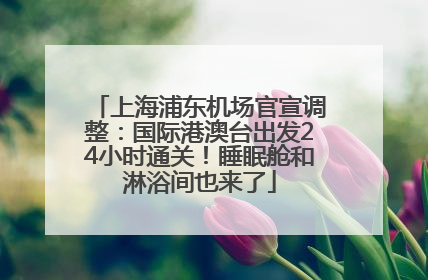 上海浦东机场官宣调整：国际港澳台出发24小时通关！睡眠舱和淋浴间也来了