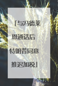 与冯德莱恩通话后 特朗普同意推迟加税