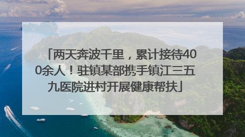 两天奔波千里，累计接待400余人！驻镇某部携手镇江三五九医院进村开展健康帮扶