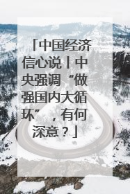中国经济信心说丨中央强调“做强国内大循环”，有何深意？