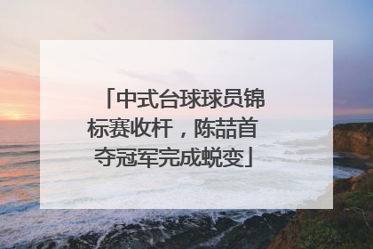 中式台球球员锦标赛收杆，陈喆首夺冠军完成蜕变