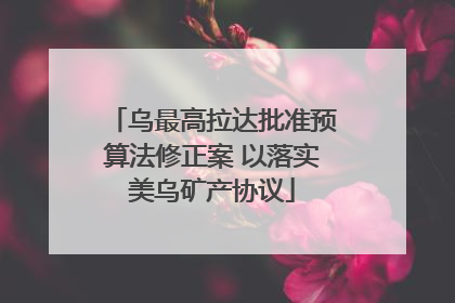 乌最高拉达批准预算法修正案 以落实美乌矿产协议