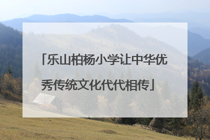 乐山柏杨小学让中华优秀传统文化代代相传