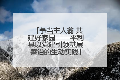争当主人翁 共建好家园——平利县以党建引领基层善治的生动实践