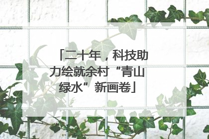 二十年，科技助力绘就余村“青山绿水”新画卷
