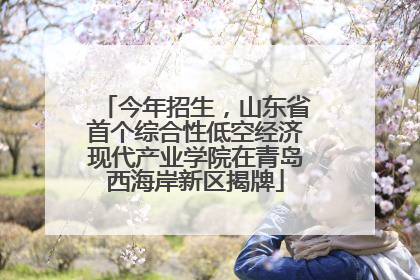 今年招生，山东省首个综合性低空经济现代产业学院在青岛西海岸新区揭牌