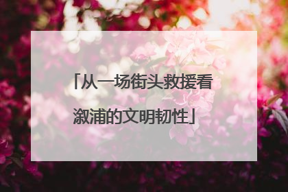 从一场街头救援看溆浦的文明韧性