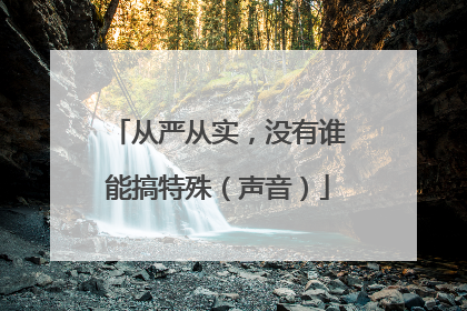从严从实，没有谁能搞特殊（声音）