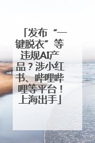 发布“一键脱衣”等违规AI产品？涉小红书、哔哩哔哩等平台！上海出手