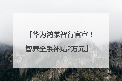 华为鸿蒙智行官宣！智界全系补贴2万元