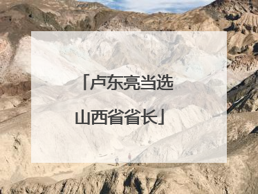 卢东亮当选山西省省长