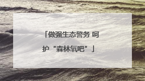 做强生态警务 呵护“森林氧吧”