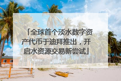 全球首个淡水数字资产代币于迪拜推出，开启水资源交易新尝试
