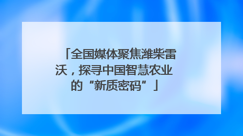全国媒体聚焦潍柴雷沃，探寻中国智慧农业的“新质密码”