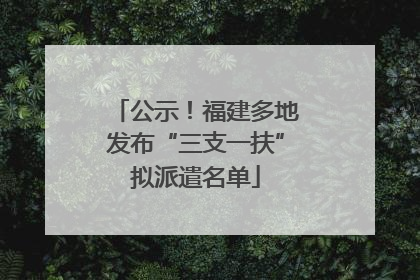 公示！福建多地发布“三支一扶”拟派遣名单