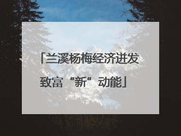 兰溪杨梅经济迸发致富“新”动能