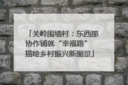关岭围墙村：东西部协作铺就“幸福路” 描绘乡村振兴新图景