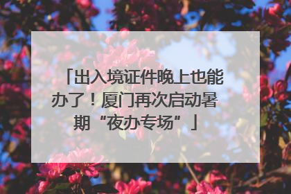 出入境证件晚上也能办了！厦门再次启动暑期“夜办专场”
