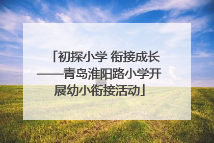 初探小学 衔接成长——青岛淮阳路小学开展幼小衔接活动
