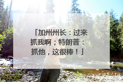 加州州长：过来抓我啊；特朗普：抓他，这很棒！